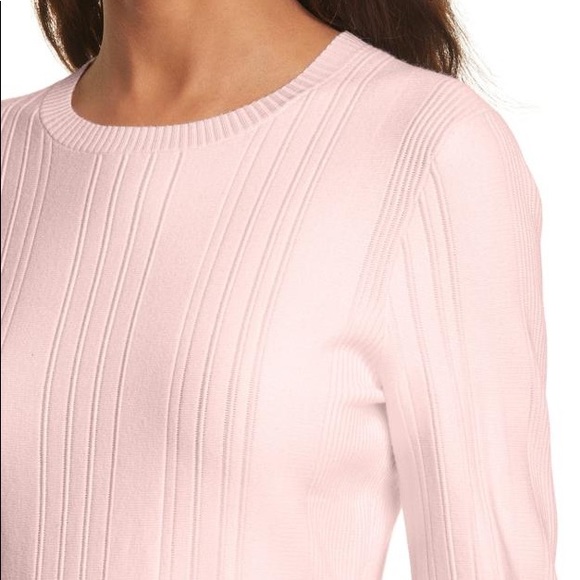 Ted Baker RIBBED PEPLUM SWEATER IN Light Pink-Size 8-10 - Picture 3 of 4